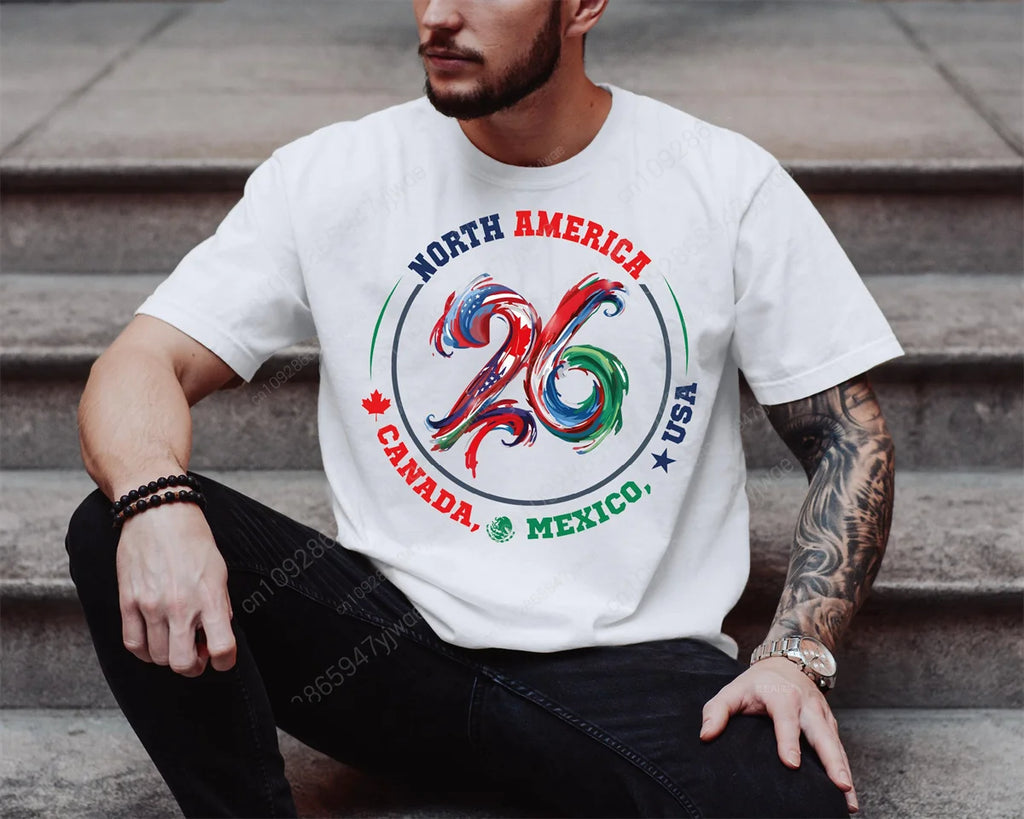 2026 North America Soccer Tee — America Mexico Canada Host Cities Map | Unisex Fan Shirt