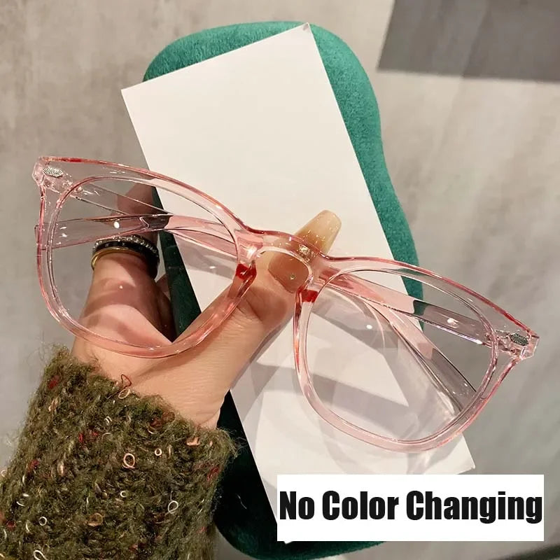 Unisex New Photochromic Glasses Outdoor Color-changing Ordinary Glasses Outdoor UV Blocking Blue Light Computer Glasses