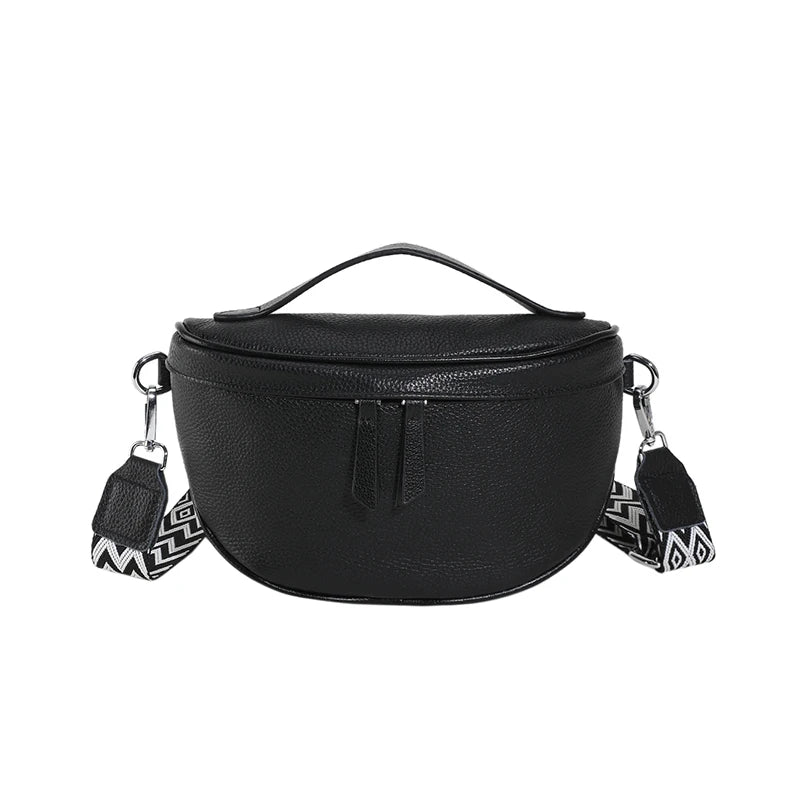 Luxury Genuine Leather Woman Chest Bag High Quality Cow Leather Women's Crossbody Bag With Small Purse Female Handbags Waist Bag