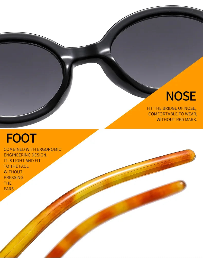 Vintage Round Sunglasses Women Luxury Brand Designer UV400 Men High Quality Oval Sun Glasses Female Gafas De Sol Hombre