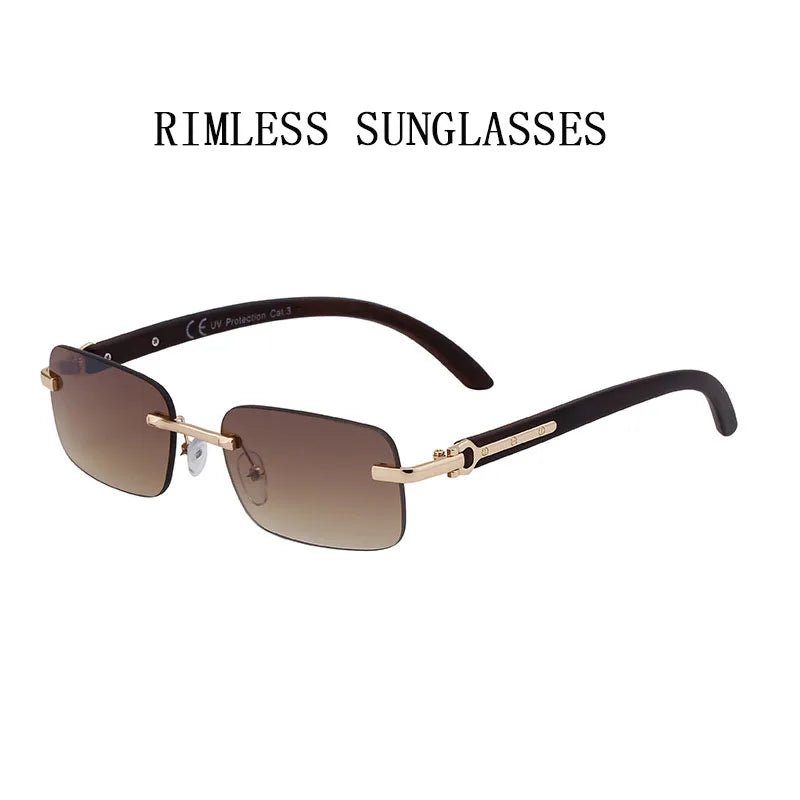 2025 Rimless Sunglasses For Men Vintage Fashion Sunglasses Outdoor Oculos Dropshipping Trending Glasses New Square Lentes Gafas