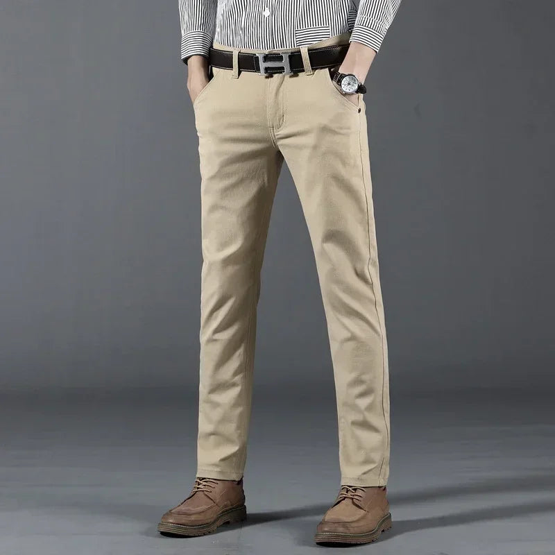 Men’s Casual Elastic Straight Pants