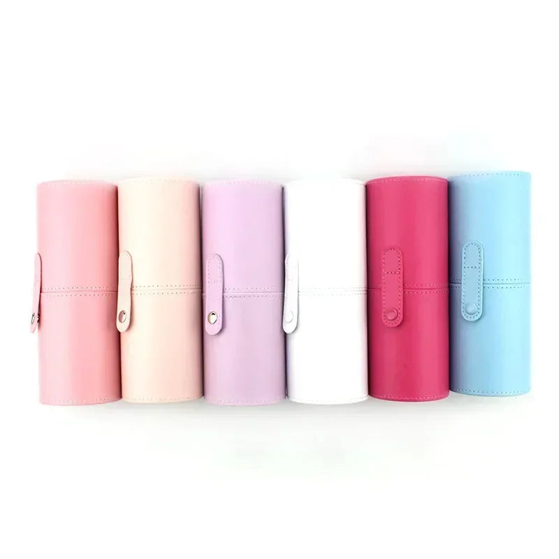 Makeup Brushes Holder Bag Portable Travel PU Marbling Empty Container Storage Cosmetics Brush Pen Brushes Organizer Makeup Tools