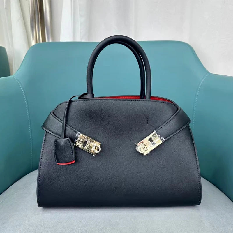 Genuine Leather Handbag Hug Bag Pillow Bag Top Layer Leather Advanced Feeling 2025 New Model Fashion Temperament Boston Bag