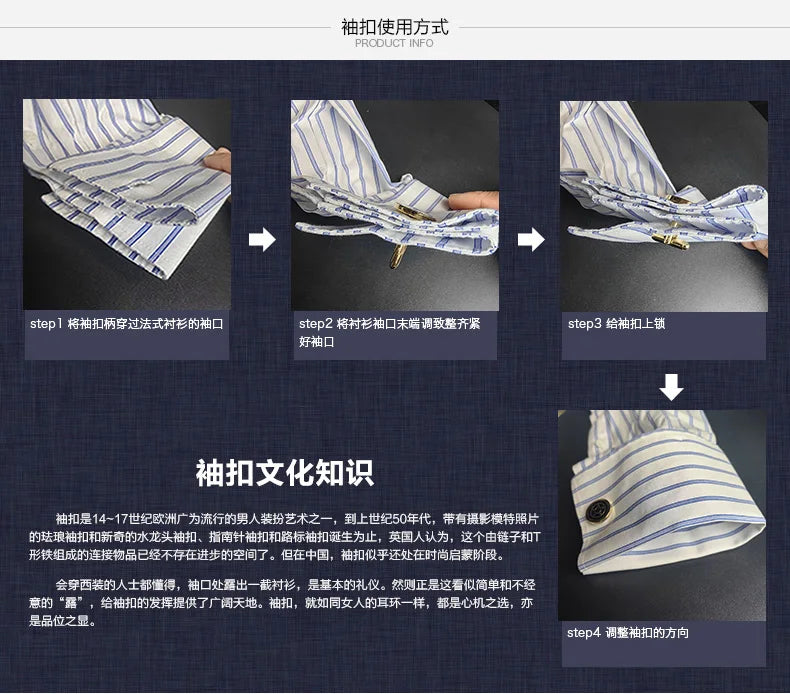 Men’s French Cufflink Slim‑Fit Business Shirt
