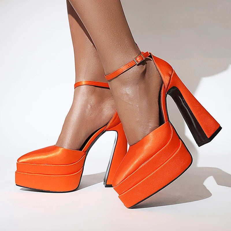 Women’s Ultra‑High Chunky Heel Catwalk Sandals