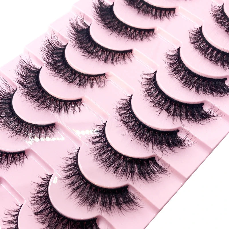 HBZGTLAD New 10 Pairs Natural False Eyelashes Fake Lashes Long Makeup 3d Mink Lashes Extension Eyelash Mink Eyelashes for Beauty