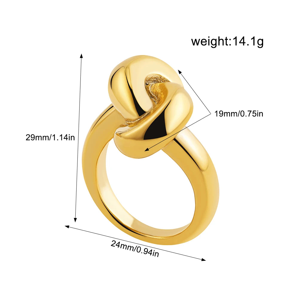 Vintage Stainless Steel Rings for Women Punk Chunky Irregular Smooth Adjustable Open Ring Jewelry Weddings Gifts