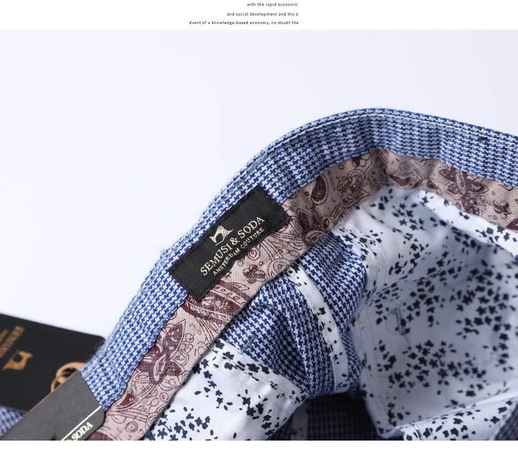 Slim Plaid Blue Suit Pants