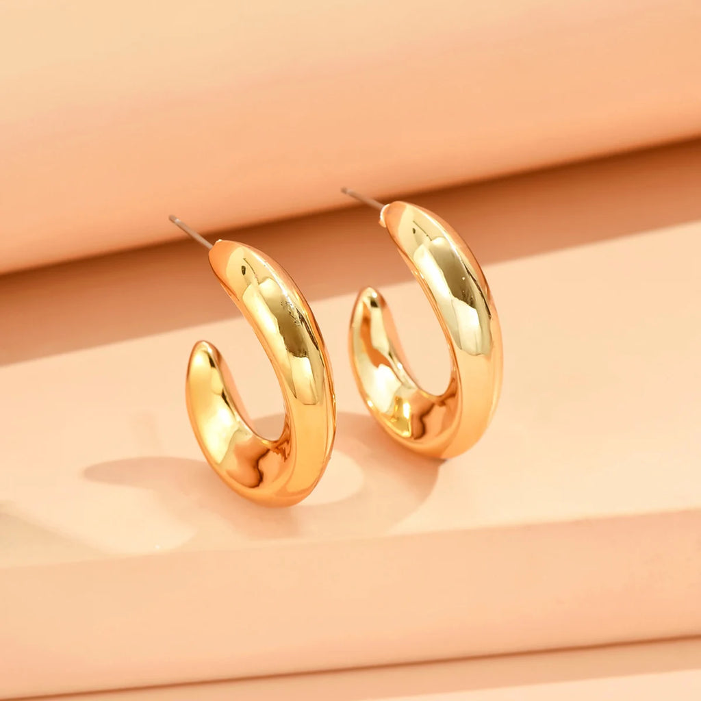 серьги Geometric Irregular Metallic Color Earrings for Women 2024 Minimalist Style Personality Earrings Trendy Jewelry Gift