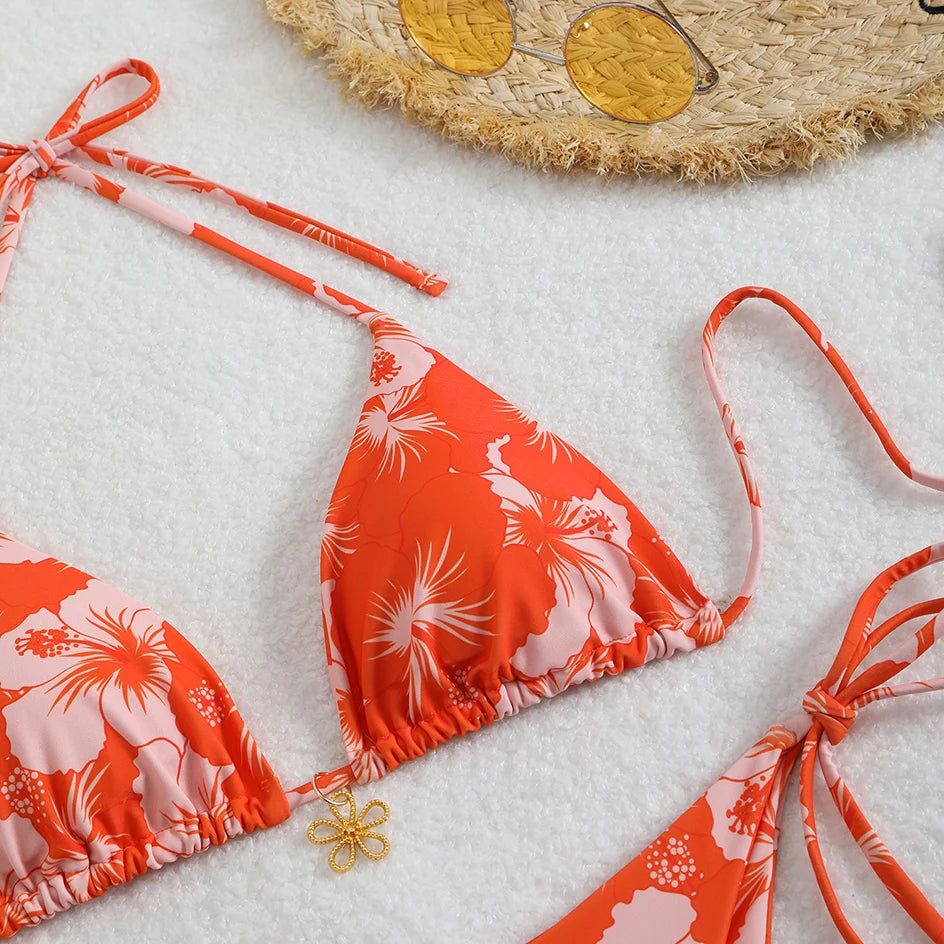 Trendy Two‑Piece Thong Swimsuit