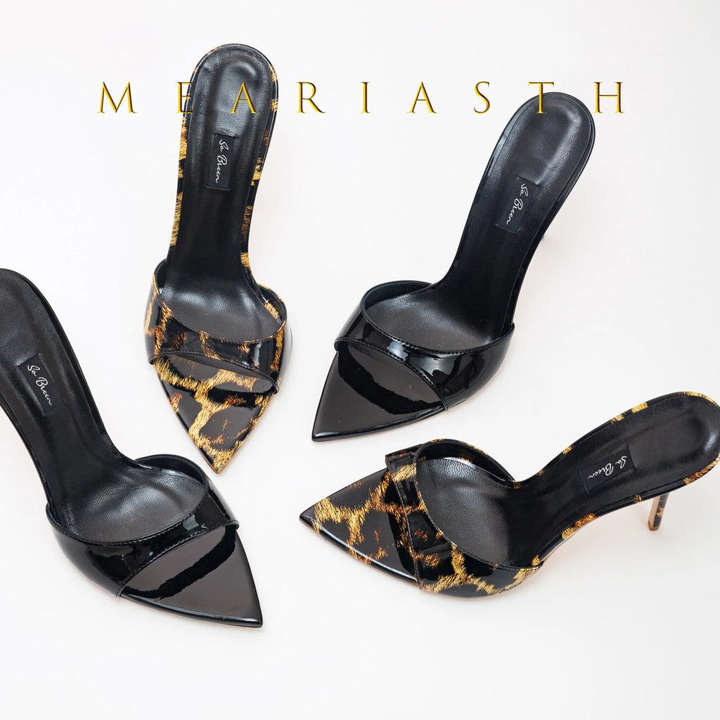 Red Patent Leather High‑Heel Mules for Women