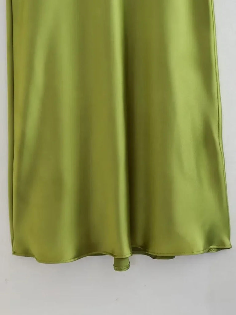 New Spring Summer Women's Maxi Dress Satin Feeling Sleeveless Dress Fashion Style Banquet Sexy Dresses Evening Female Clothing