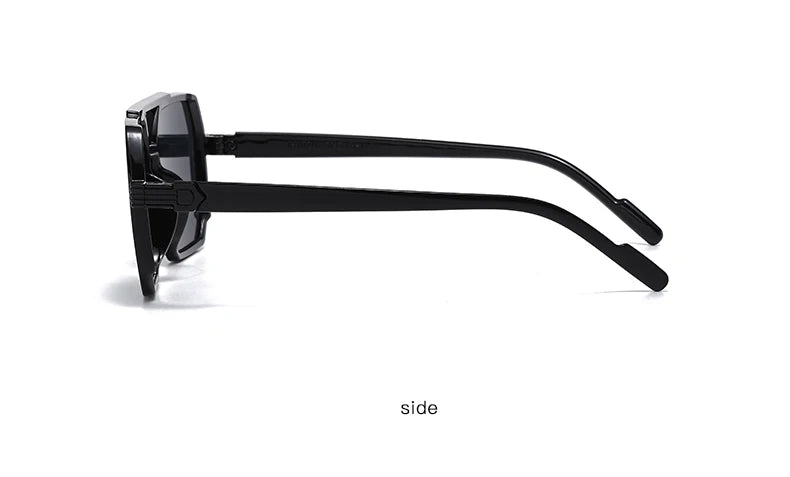 Car Sun Glasses New Fashion Double Beam Polygonal Sunglasses Retro Personalized Trendy Large Frame Eyewear European and American