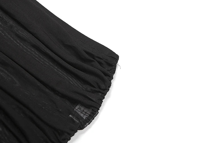 Women’s Mesh Pleated 2‑Piece Set – Halter Backless Top + Shirred Mini Skirt | Summer Chic Co‑ord Outfit