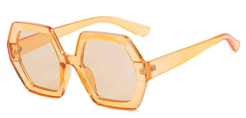 Square Irregular Sunglasses Women Oversized Polygon Luxury Yellow Shades Sun Glasses Female Elegant Polygon Eyewear UV400