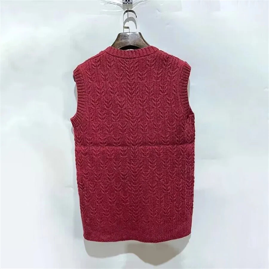 V‑Neck Knit Sweater Vest