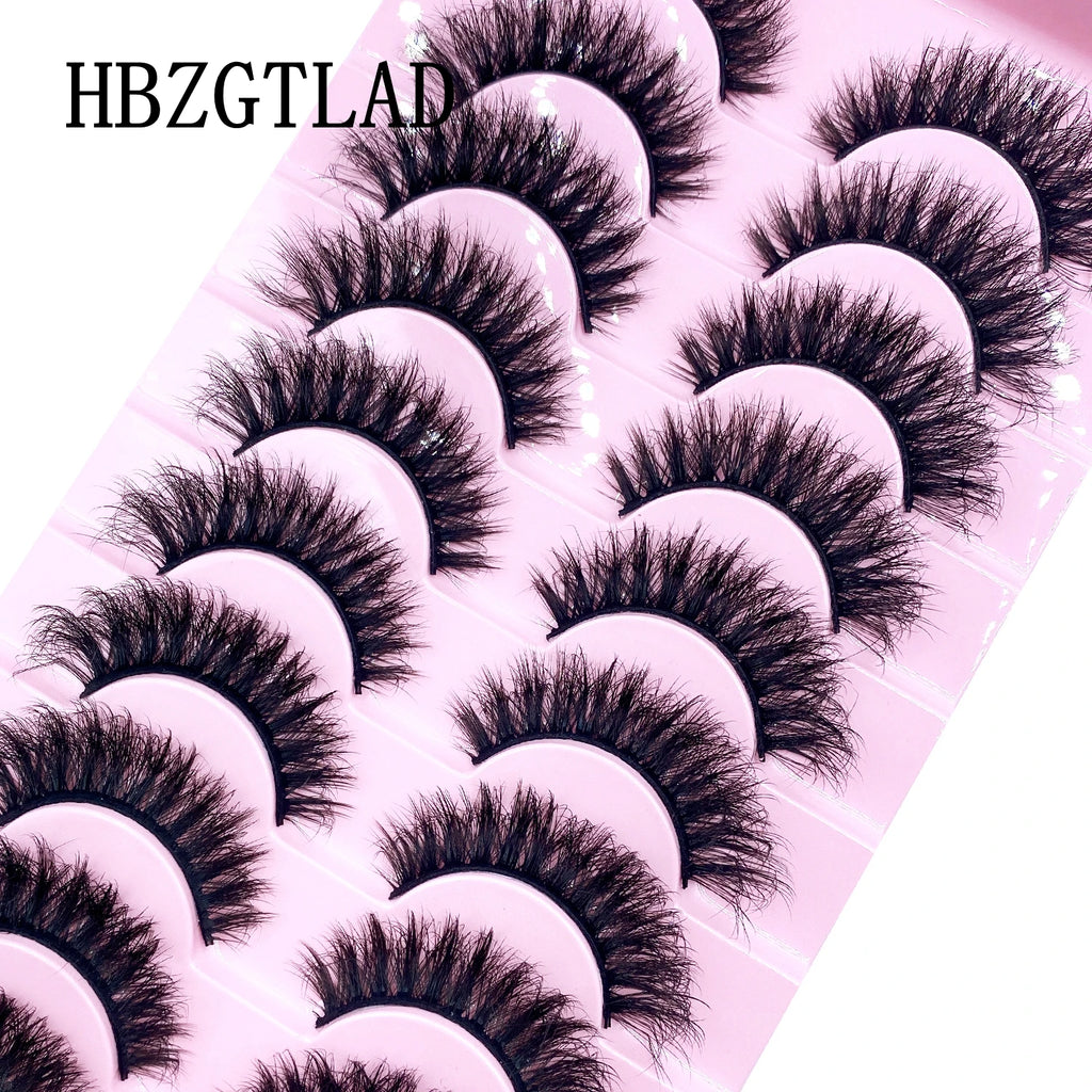 HBZGTLAD New 10 Pairs Natural False Eyelashes Fake Lashes Long Makeup 3d Mink Lashes Extension Eyelash Mink Eyelashes for Beauty