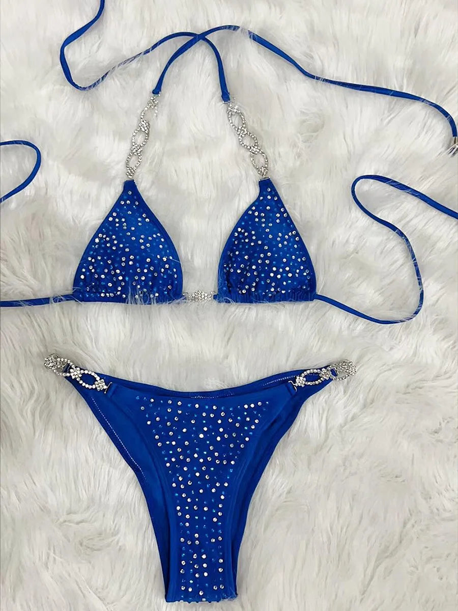 Shiny Sequin Rhinestone Bikini