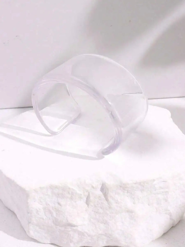 HUANZHI Vintage Transparent Resin Geometric Bangle