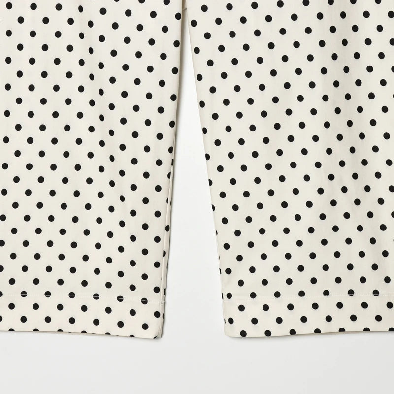 Elegant Polka‑Dot Jacket & Capri Pants Set