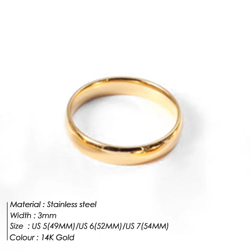 eManco Simple Stainless Steel Women's Rings Gold-plated Round Ring Girl's Jewelry Gift Factory Outlet