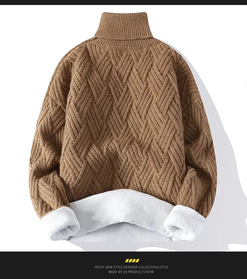 Men’s Winter Fleece Turtleneck Sweater