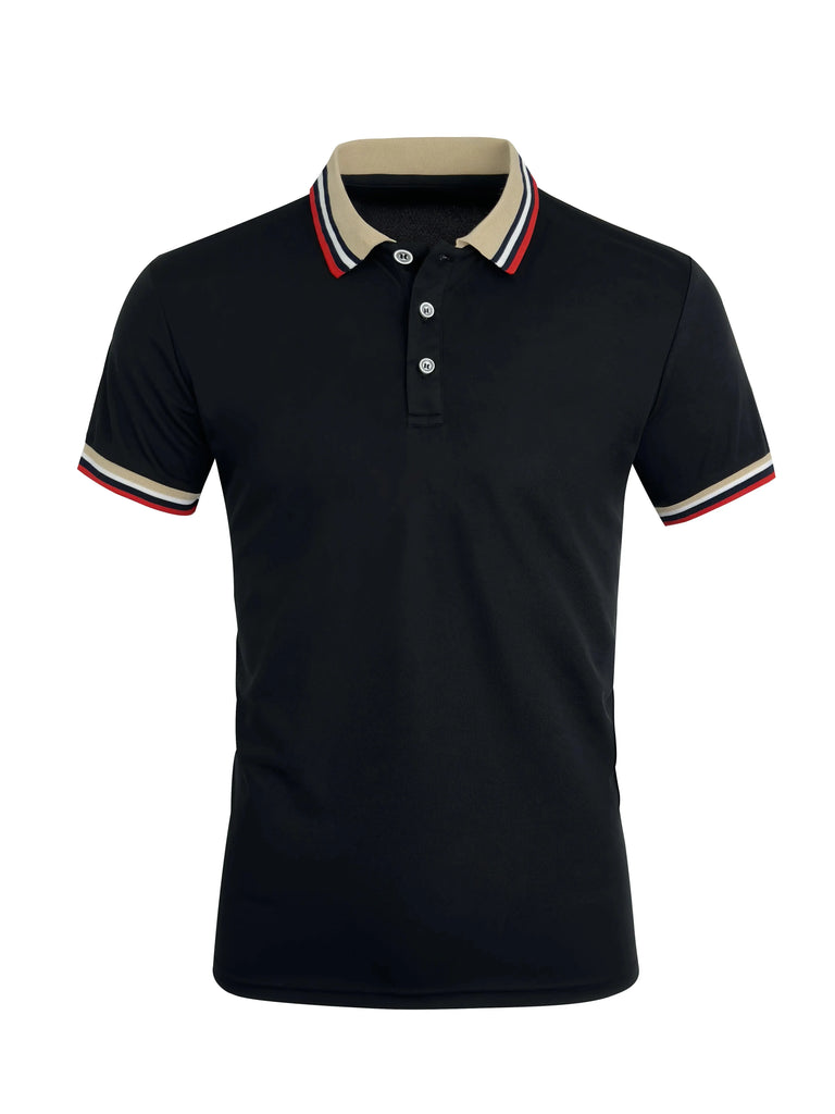 Men’s Summer Cotton Polo Shirt – Breathable Solid/Striped Short‑Sleeve Business‑Casual Top