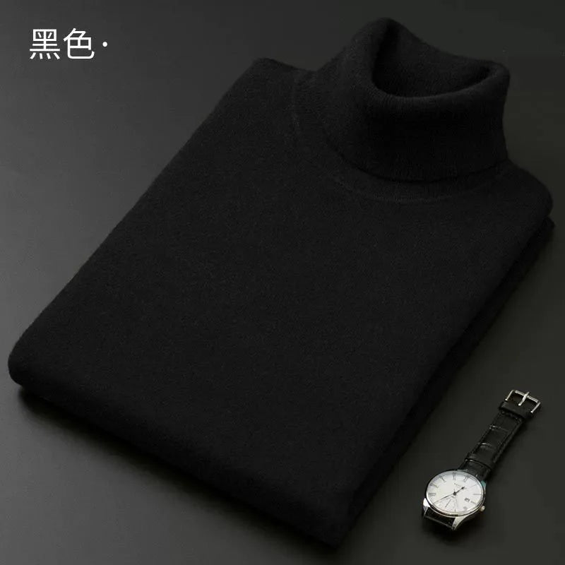 Men’s Cashmere‑Cotton Turtleneck Sweater