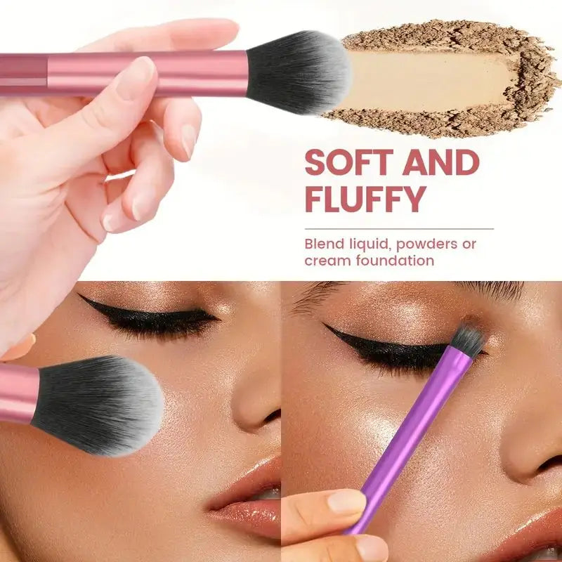 8pcs Pro Makeup Brush Set – Soft Premium Synthetic Hair, Cruelty‑Free & Easy‑Clean Beauty Essentials