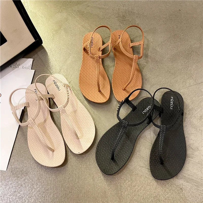 Women’s Bohemian Flat Sandals — Summer Clip‑Toe Flip Flops Casual Comfort Beach Shoes