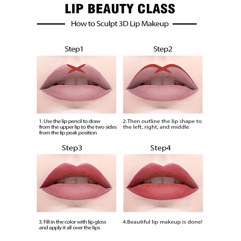 14‑Color Nude Matte Lip Liner Pencil – Long‑Lasting, Waterproof & High‑Pigment Slim Lip Pencil
