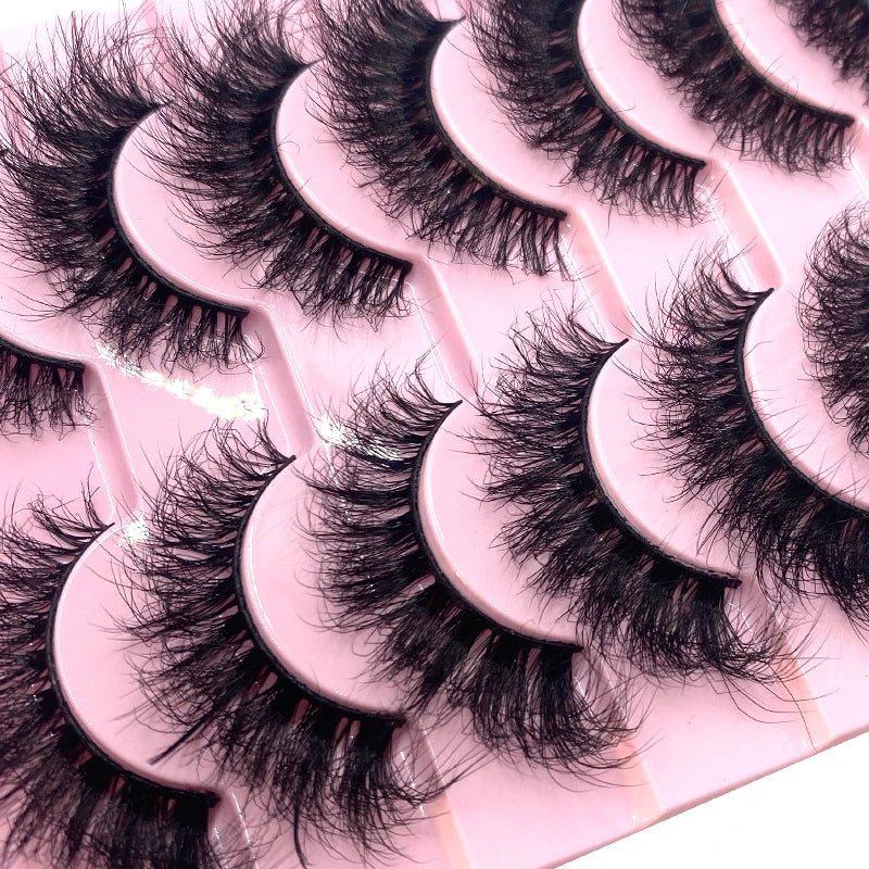 HBZGTLAD New 10 Pairs Natural False Eyelashes Fake Lashes Long Makeup 3d Mink Lashes Extension Eyelash Mink Eyelashes for Beauty