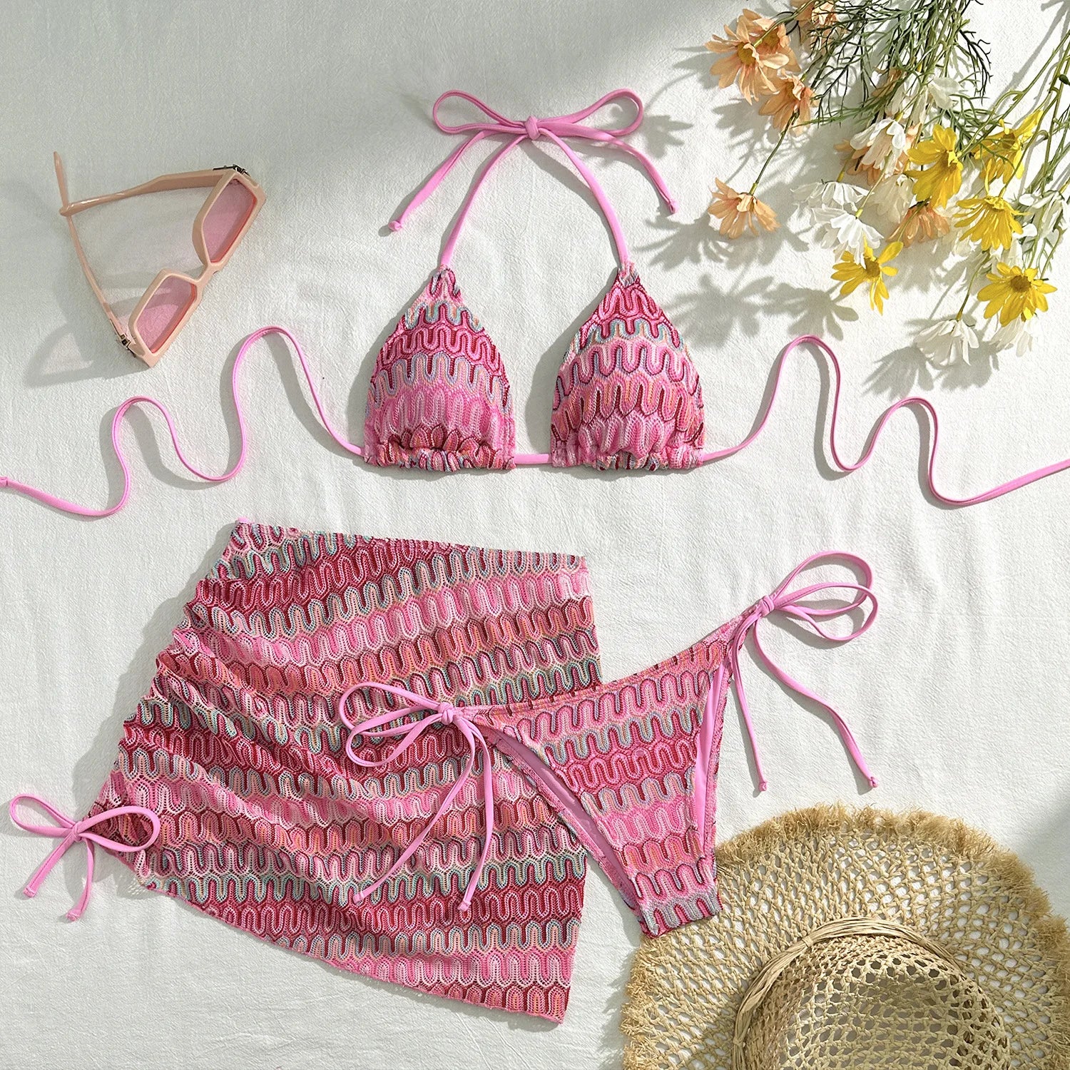 Three‑Piece Brazilian Bikini Set