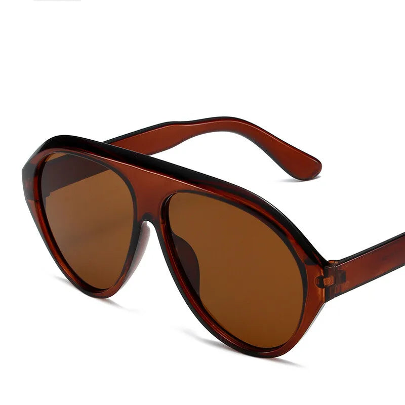 Oversized Goggle Sunglasses 2024 Women Brand Popular Yellow lens Sun Glasses Men Big Frame Trend Shades UV400 802086