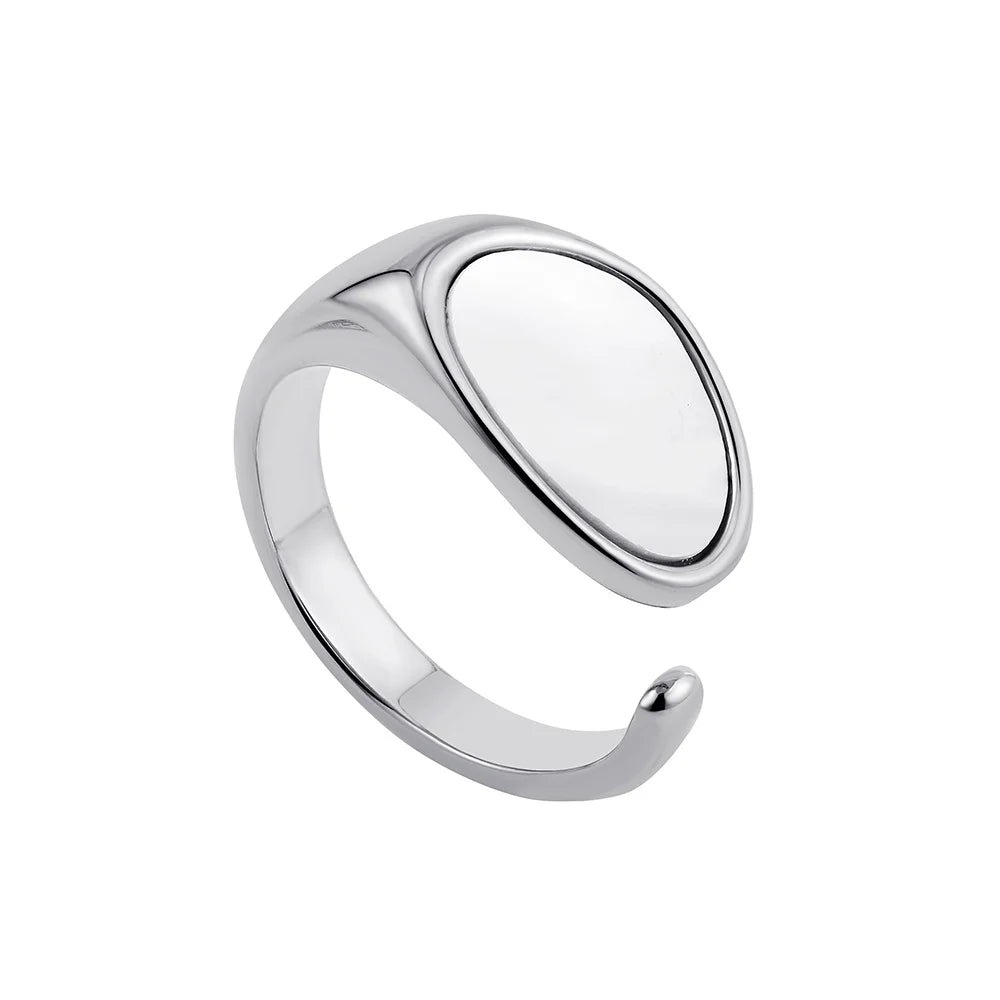 Vintage Stainless Steel Rings for Women Punk Chunky Irregular Smooth Adjustable Open Ring Jewelry Weddings Gifts