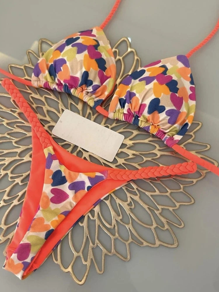 Zebra Print High‑Waist Brazilian Bikini
