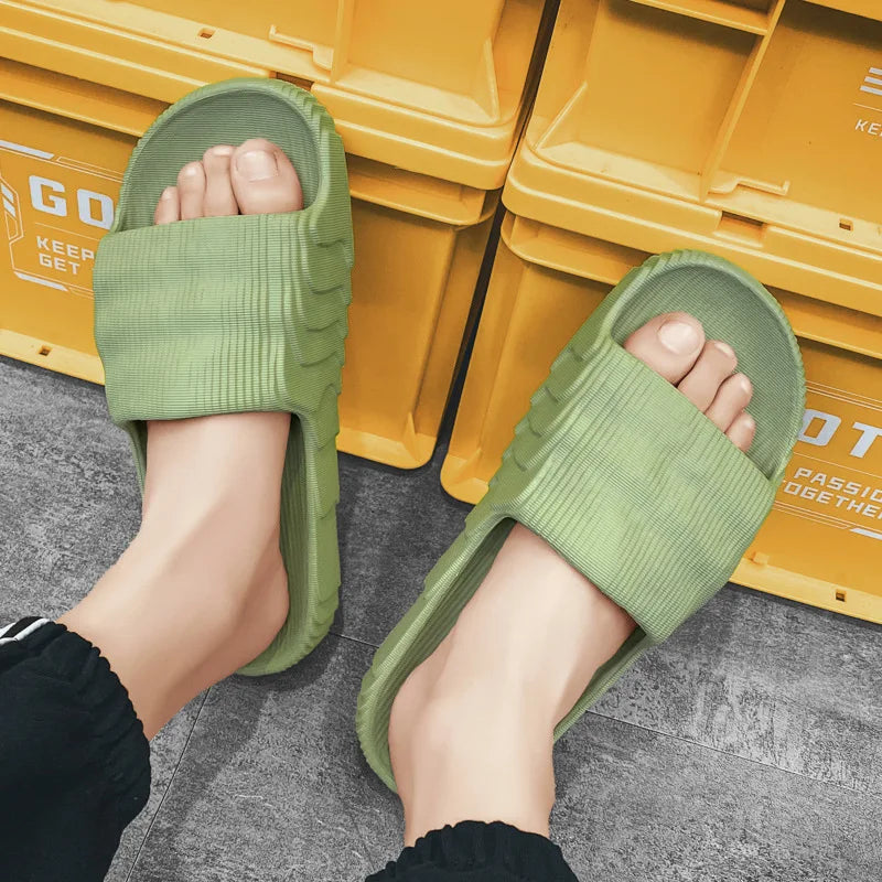 Unisex Summer EVA Platform Slippers — Soft‑Sole Open‑Toe Beach Slides for Women & Men (Sizes 29–46)