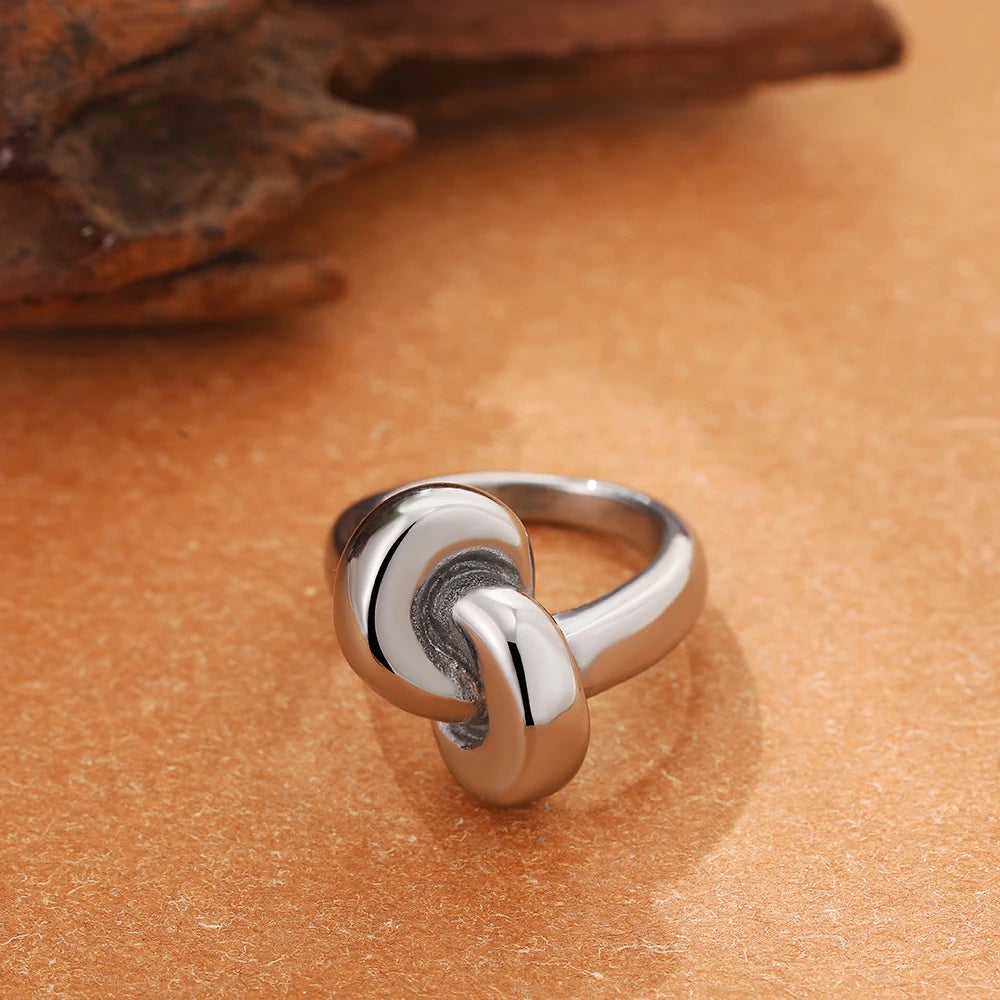 Vintage Stainless Steel Rings for Women Punk Chunky Irregular Smooth Adjustable Open Ring Jewelry Weddings Gifts