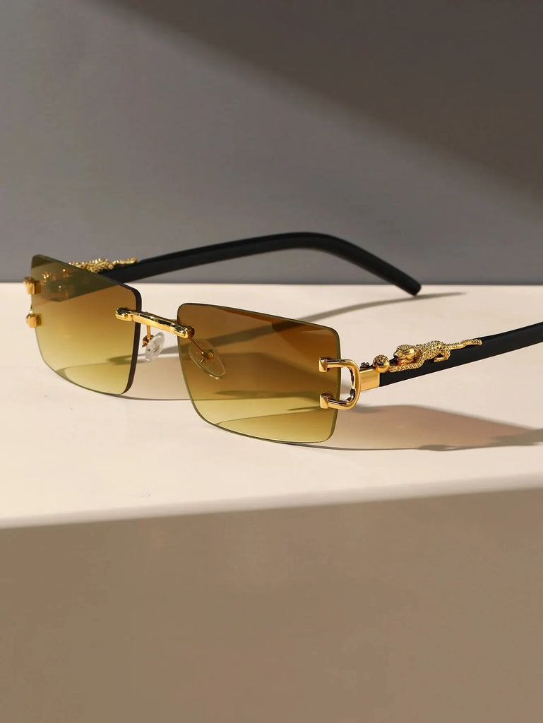 1/2/3 PCS Fashionable Trendy Frameless Rectangular Personalized Sunglasses For Daily Life