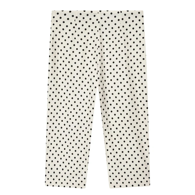 Elegant Polka‑Dot Jacket & Capri Pants Set