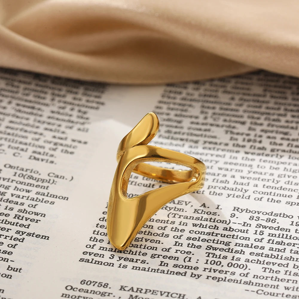 Vintage Stainless Steel Rings for Women Punk Chunky Irregular Smooth Adjustable Open Ring Jewelry Weddings Gifts