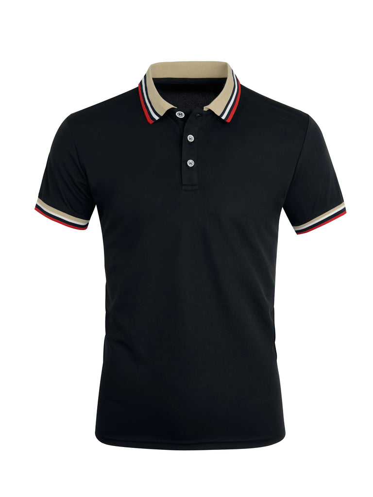 Men’s Summer Cotton Polo Shirt – Breathable Solid/Striped Short‑Sleeve Business‑Casual Top
