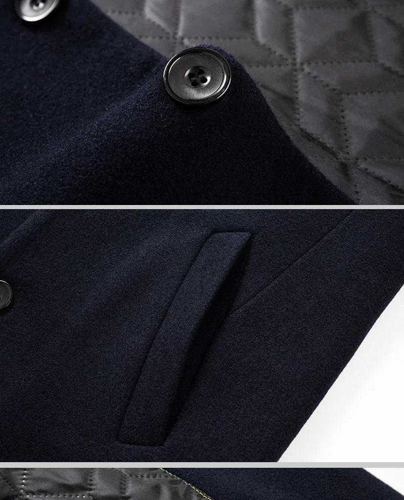 TFETTERS Brand Trench Coat Korean Fashion Business Casual Stand Collar Long Jackets for Men 2026 Autumn Windbreaker Winter Coats