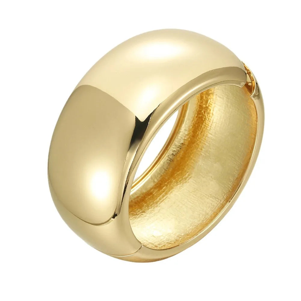 HUANZHI Vintage Resin Triangle Wide Bangle Bracelet