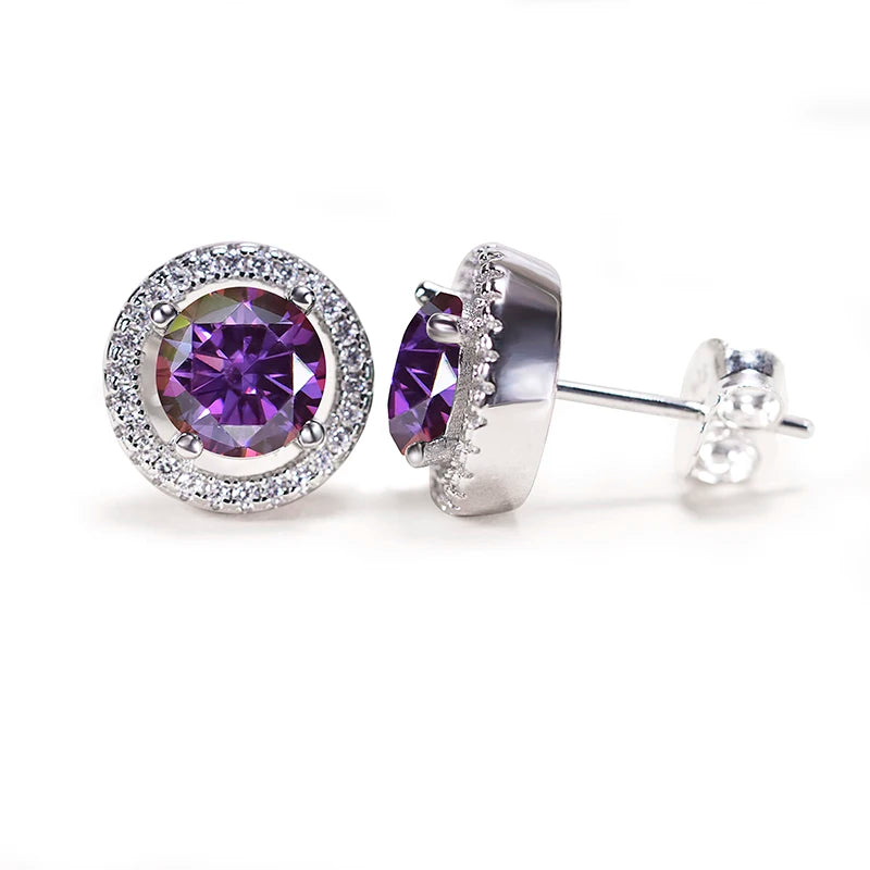 JoyceJelly Unisex Sterling Silver 925 Jewelry 2X1CT 6.5mm GRA Moissanite Stud Earrings for Men Women Lab Diamond Ear-studs Gift