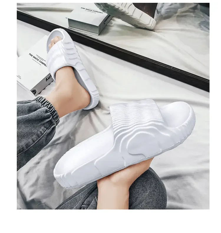 Unisex Summer EVA Platform Slippers — Soft‑Sole Open‑Toe Beach Slides for Women & Men (Sizes 29–46)