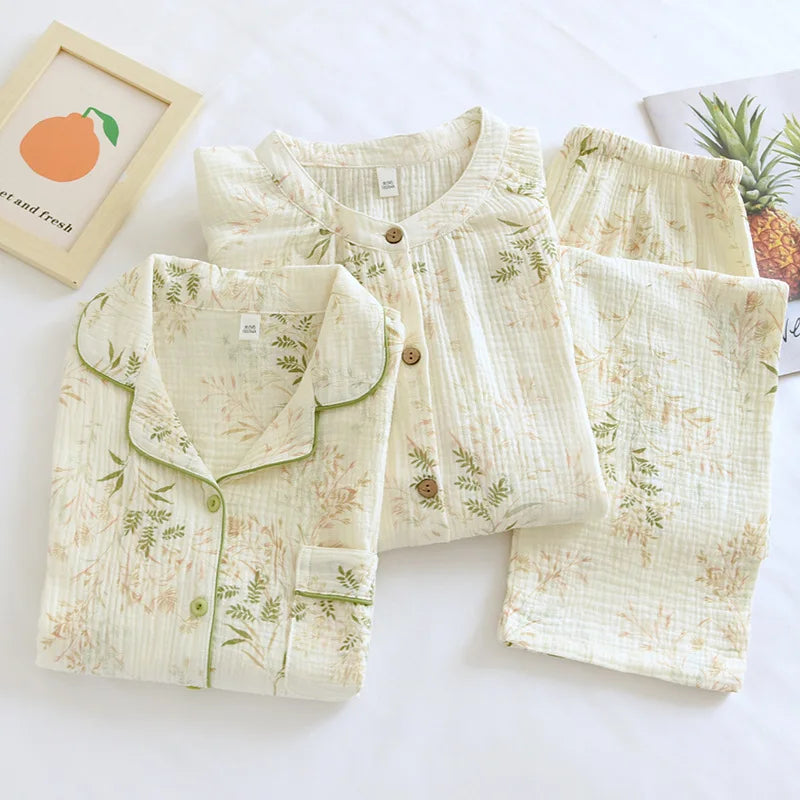 crepe long‑sleeve pajama set