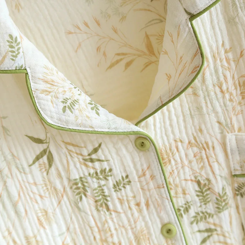 crepe long‑sleeve pajama set