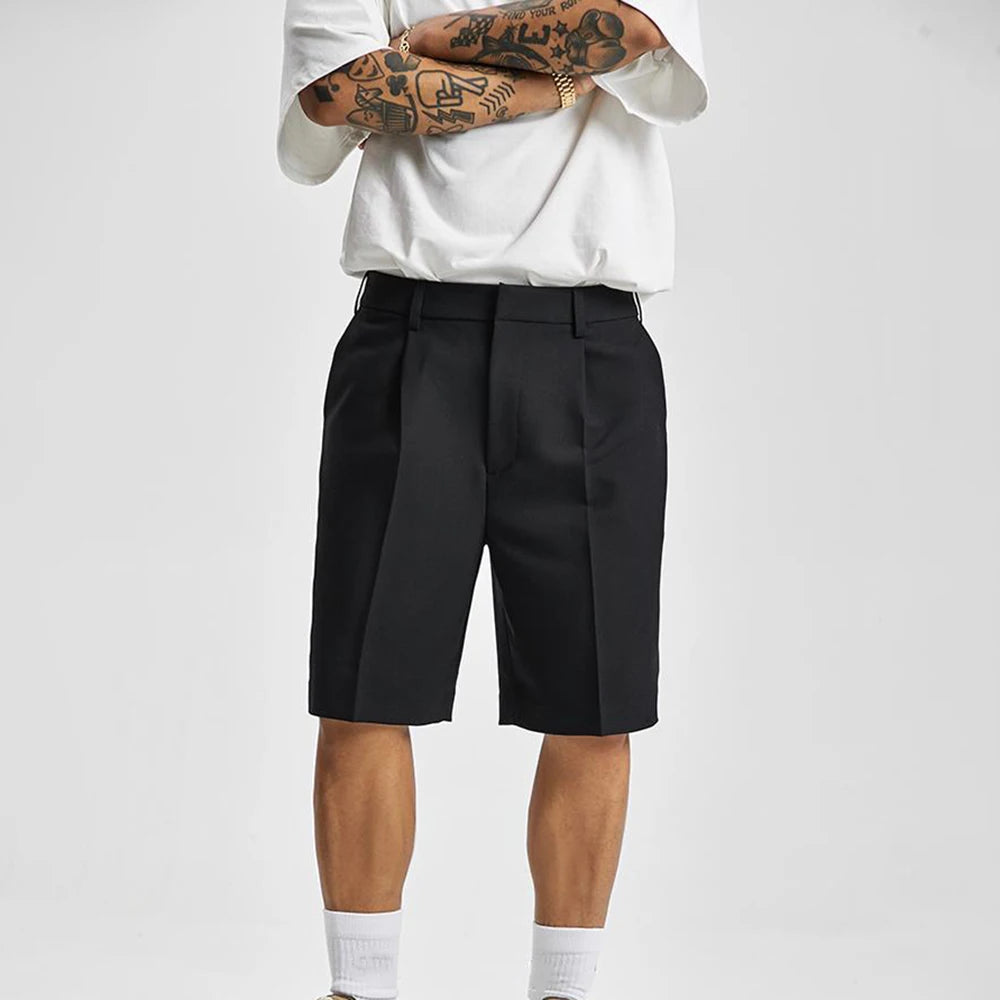Straight‑Fit Suit Shorts